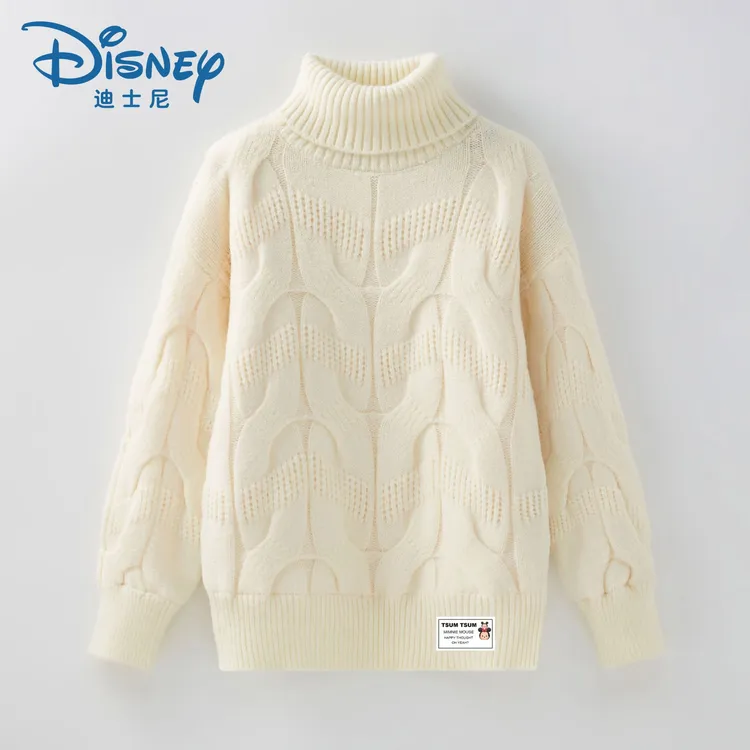 女童针织衫高领保暖秋冬套头2025新款加绒加厚中大儿童毛衣