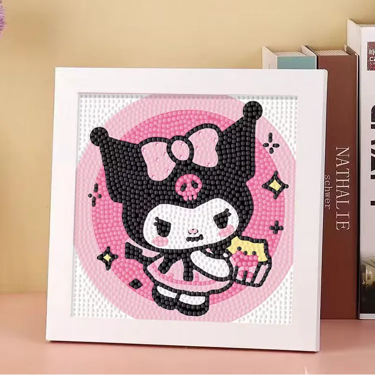 库洛米儿童钻石贴画手工diy制作草莓熊美乐蒂带框黏贴画生日礼物
