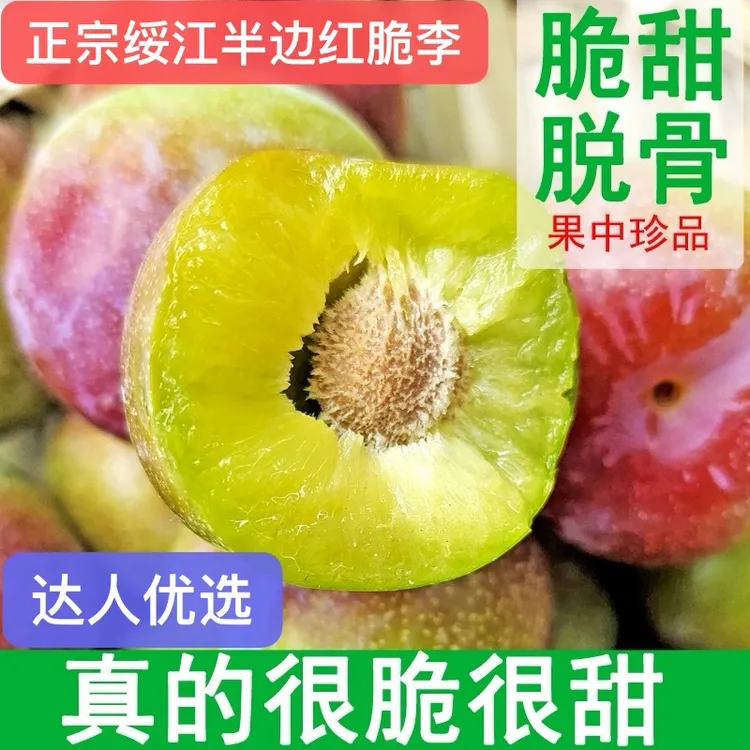 正宗云南绥江半边红脆红李脱骨李茵红李4.5斤装包邮