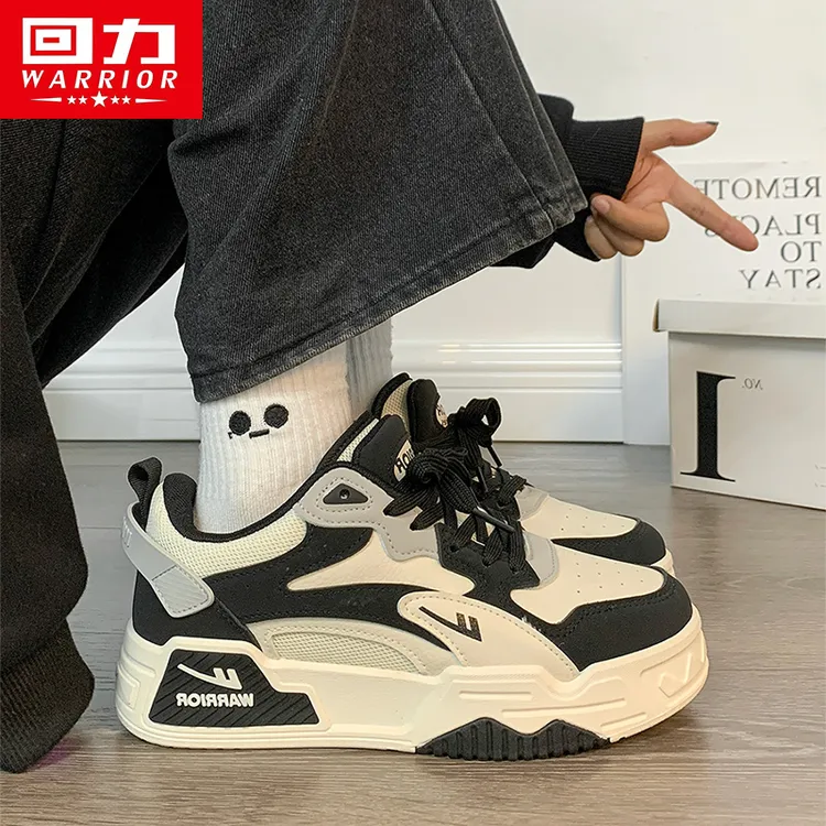 回力男鞋秋季款潮流黑白板鞋百搭厚底情侣鞋百搭休闲加绒板鞋子男