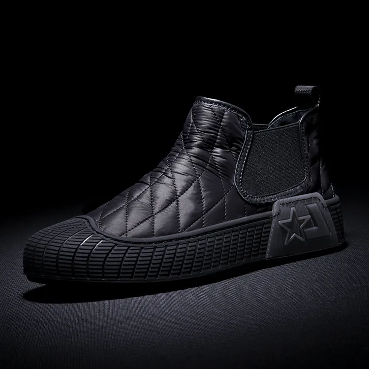 男士秋冬潮鞋一脚蹬羽绒布棉鞋201102【加绒可选】BYH商品图