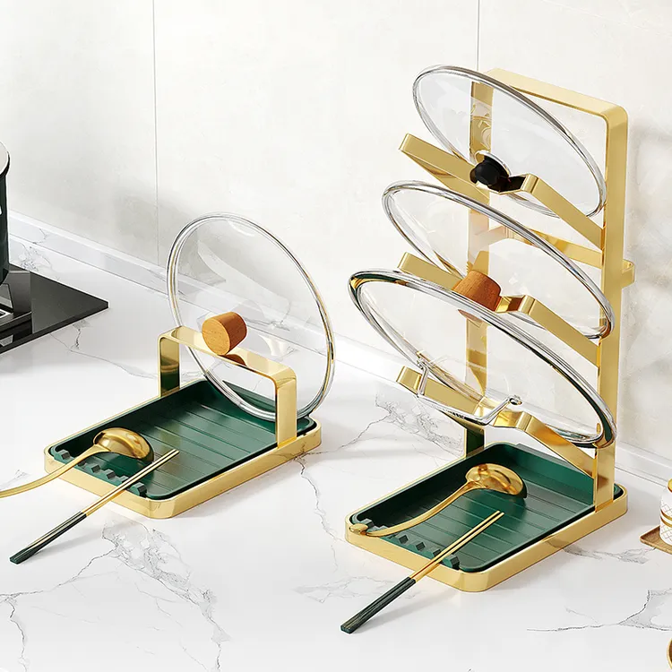 锅盖置物架台面厨房家用收纳支架放铲子神器坐式多功能锅铲架托挂