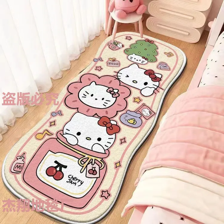 仿羊绒加厚卡通毛绒床边毯可爱少女新卧室脚垫地毯创意地毯床边毯