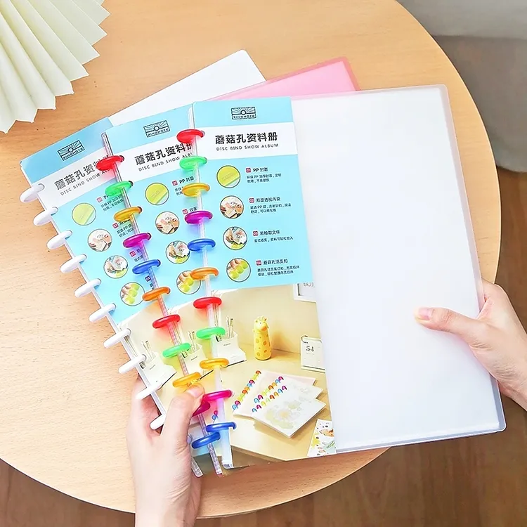 彩虹蘑菇文件夹活页资料袋奖状收集册可拆卸收纳袋反复擦写文件袋