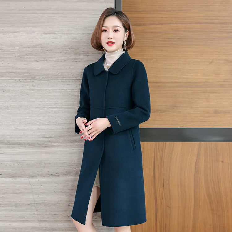 双面羊绒大衣女中长款2025年新款高端小个子妈妈秋冬100羊毛外套