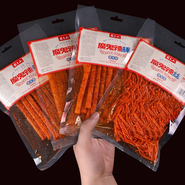 思乡山网红辣条125g*4包香辣片魔鬼辣丝麻辣棒湖南特产零食小吃