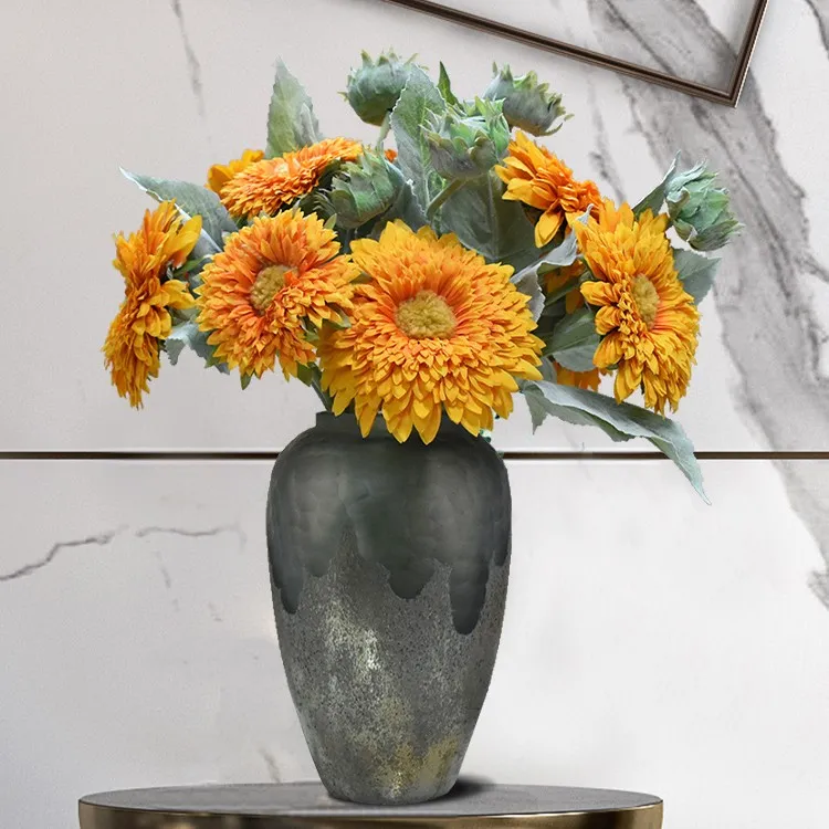 黄色向日葵摆放仿真花束摆件假花束客厅装饰花电视柜餐桌插花摆设