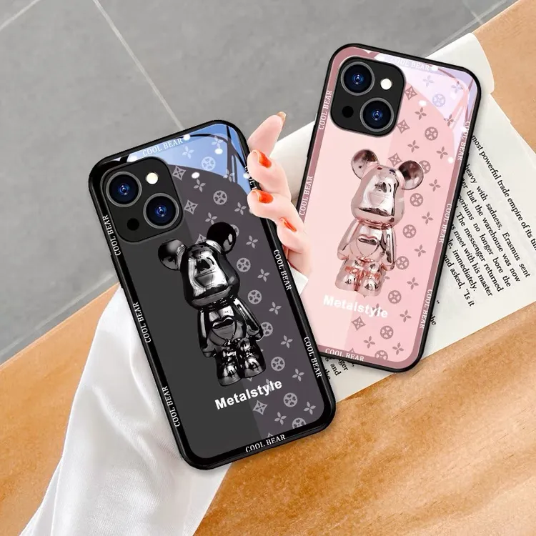 苹果/华为/OPPO/vivo/小米暴力熊玻璃手机壳个性创意防摔手机套
