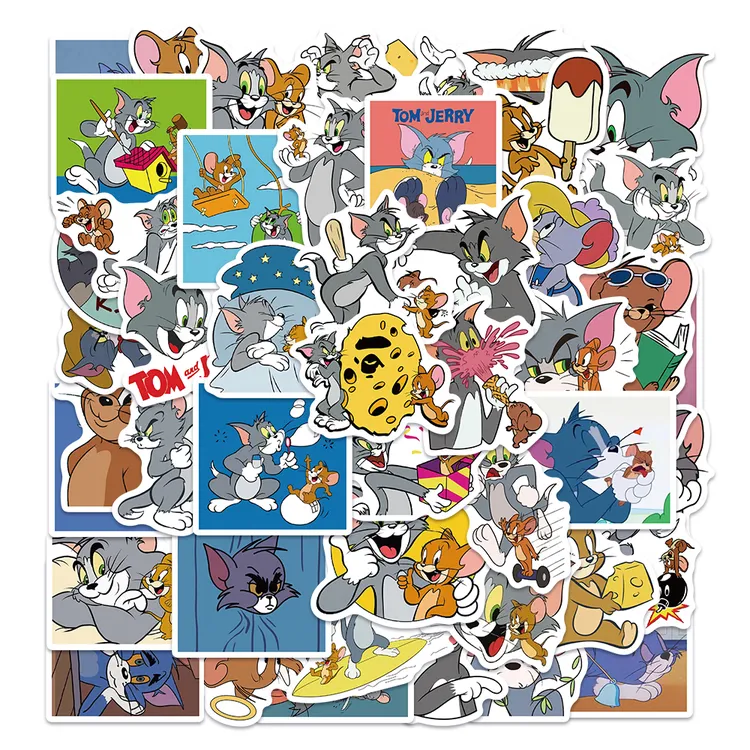 猫和老鼠贴纸动画Tom and Jerry汤姆杰瑞手账日记防水行李箱贴画