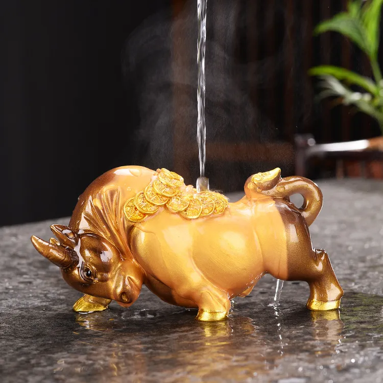 仁坤 变色牛茶宠摆件变色茶宠可养茶玩茶台摆件茶具配件茶宠虎
