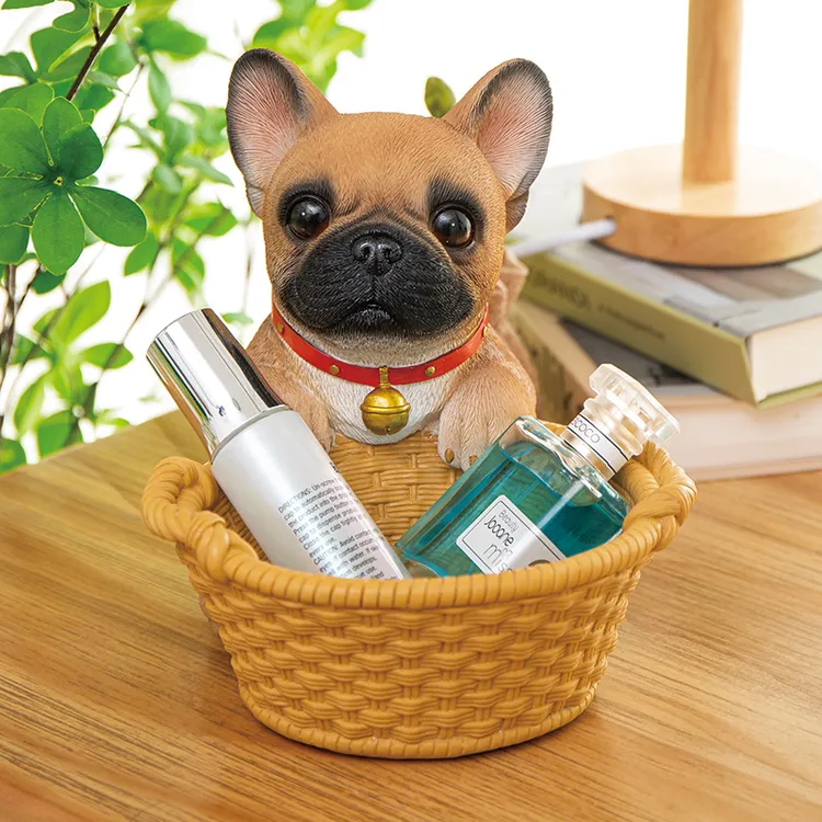 泉瀚仿真可爱法斗进门口放钥匙的收纳斜口创意玄关鞋柜家居装饰品