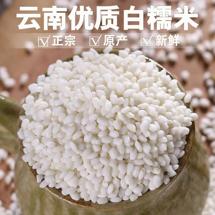 云南圆粒白糯米珍珠糯米2斤纯糯粘米江米香糯酿酒包粽子优质新米