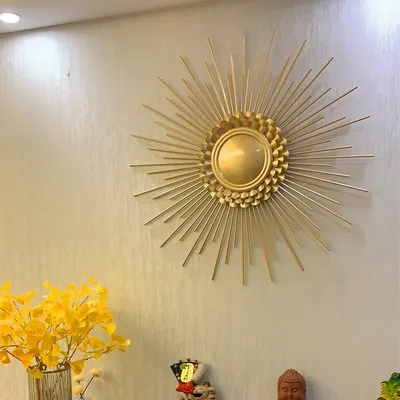 轻奢壁挂墙面装饰美式太阳花金属铁艺壁饰客厅餐厅背景墙墙饰挂件