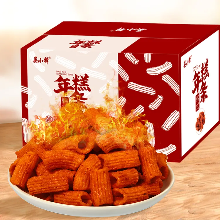 晏小铎 韩式年糕条 甜辣味 308g/箱 酥脆零食零食推荐约13包