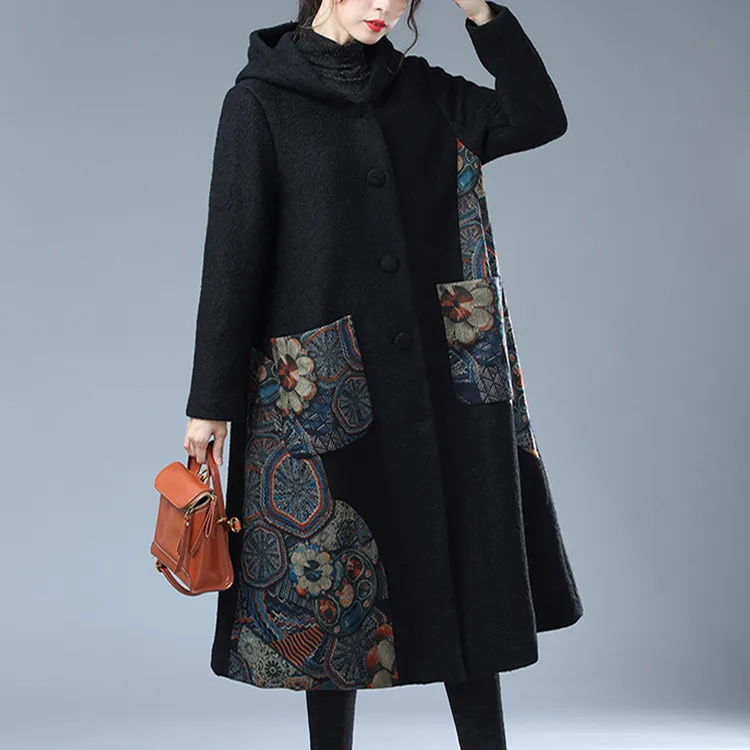 加棉加厚2025年秋冬款中年妈妈复古中长大码水貂绒呢子大衣外套女