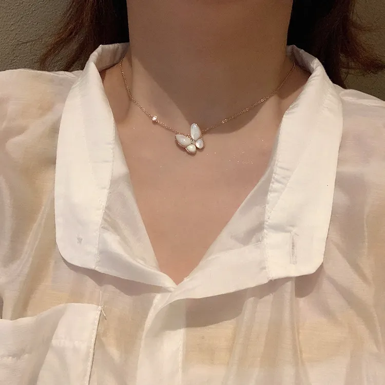 oushipei/欧诗佩 铜合金项链 轻奢小众高级感蝴蝶项链女气质百搭
