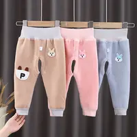 宝宝加绒裤子春秋冬季外穿婴儿保暖裤开裆男女幼儿高腰护肚裤秋裤