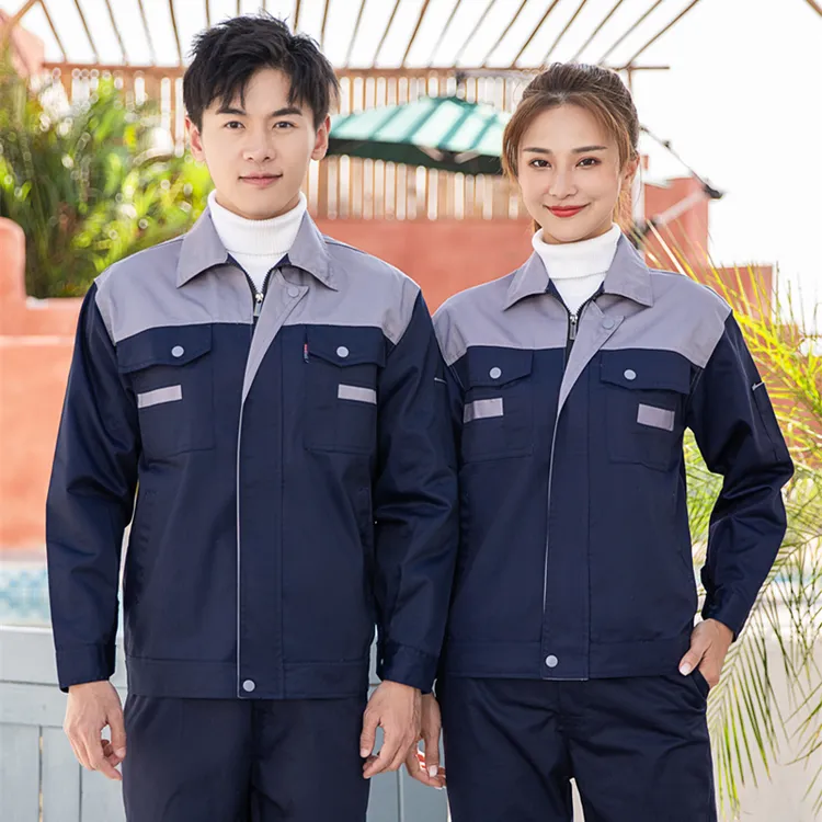 春秋男士工作服男长袖上衣车间汽修工厂加厚电焊工定制绣字劳保服