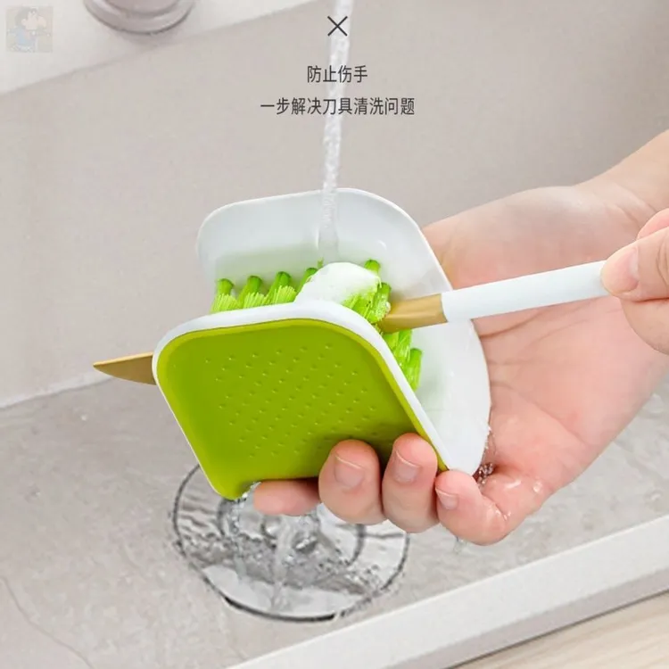 柒甜果刀筷清洗刷创意u型刷子家用厨房多功能不掉毛洗筷子神器