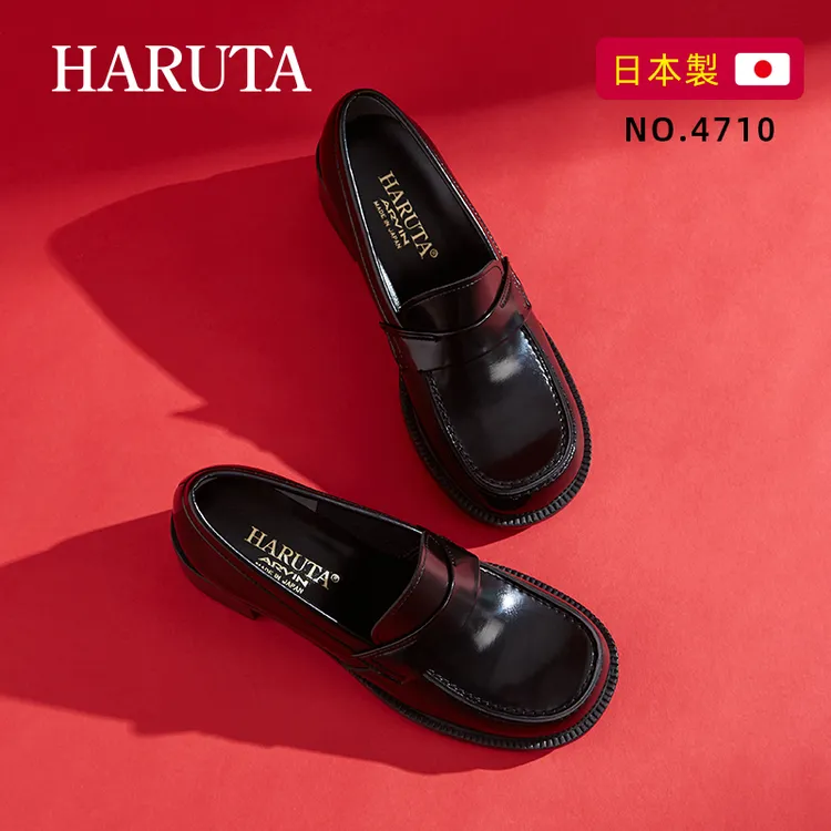 Haruta4710英伦小皮鞋女粗跟单鞋圆头乐福鞋中跟休闲百搭JK制服鞋