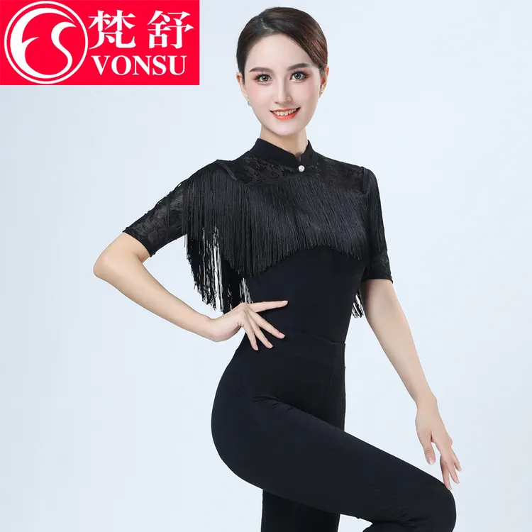 【老师推荐】梵舒蕾丝短袖形体服女上衣走秀礼仪老师XS5895