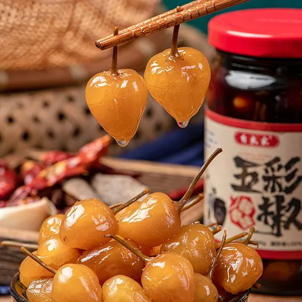 广西特产五彩泡椒七彩泡椒酸辣传统腌制脆爽下饭菜300g/528g/瓶商品图