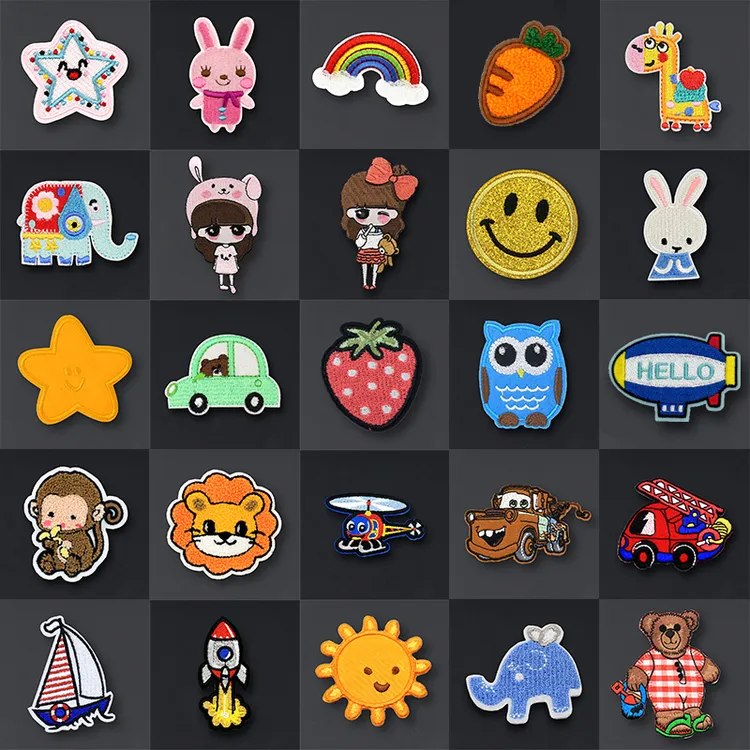 羽绒服补丁贴自粘儿童卡通布贴时尚刺绣贴花裤子破洞修补贴布可爱