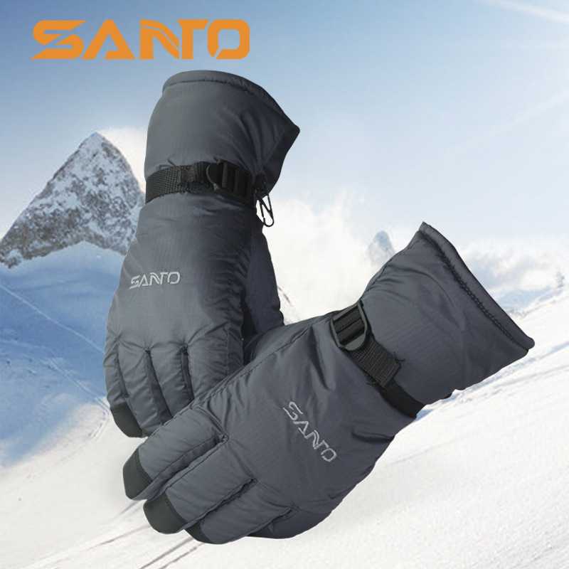 山拓SANTO冬季户外运动保暖防风防水登山滑雪手套骑行全指手套