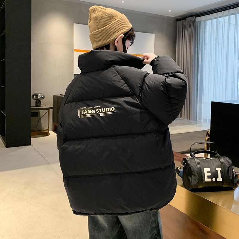 鸭鸭男童冬季羽绒服洋气加厚大童2023新款儿童炸街面包服保暖外
