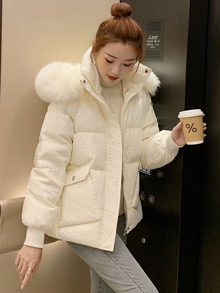 雅鹿羽绒服女2023年冬季新款小个子韩版加厚宽松面包服白鸭绒短款
