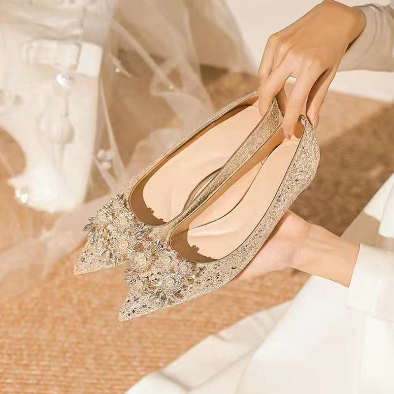 【伢伢女鞋】一二八直播女鞋2024年春季法式气质浅口高跟鞋