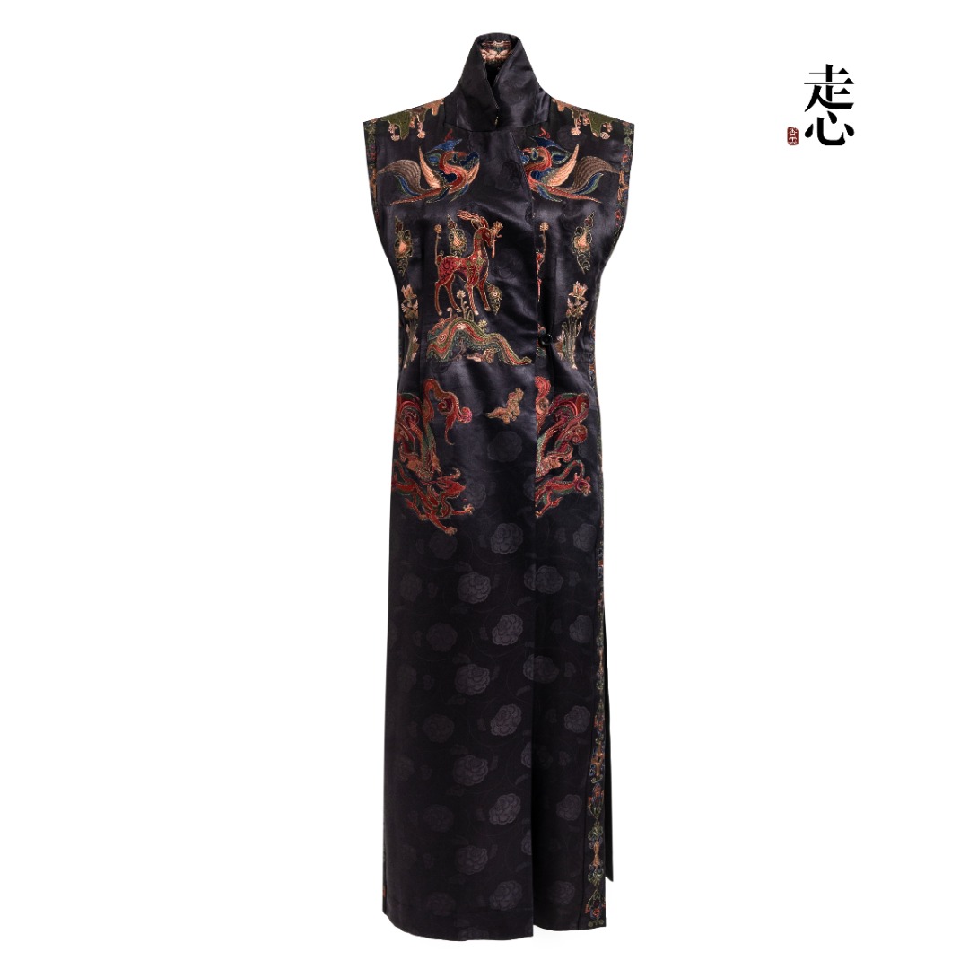 【走心非遗】九色鹿蓝 长马甲24Z26301