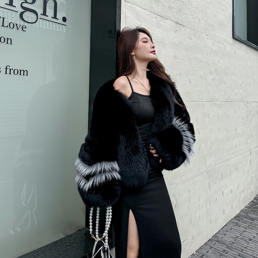 【SHU】凛冬落霜 整皮整版芬兰进口狐狸毛短款大衣皮草外套狐狸王