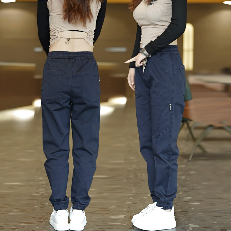 2026男士休闲裤男韩版工装百搭裤子纯色束脚系带抽绳弹力【有加绒】商品图