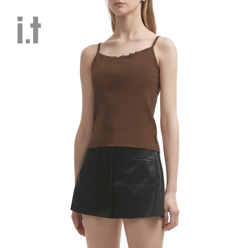 izzue  it 女装修身吊带背心2024夏季新款简约时髦纯色吊带衫2503