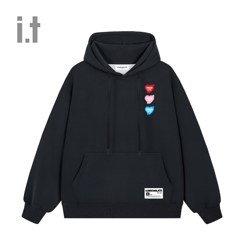 :CHOCOOLATEit 情侣款基础连帽卫衣2024冬季新款简约休闲连帽衫