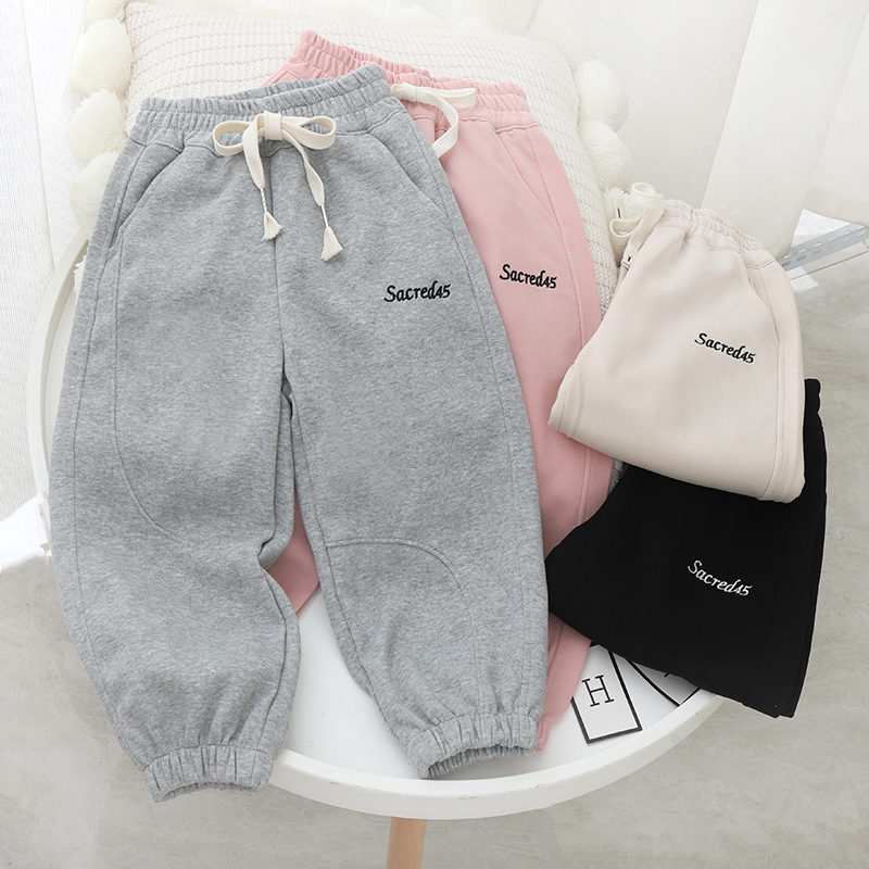 儿童装男童女童裤子休闲韩版春秋季中小童裤韩版卫裤洋气运动裤子