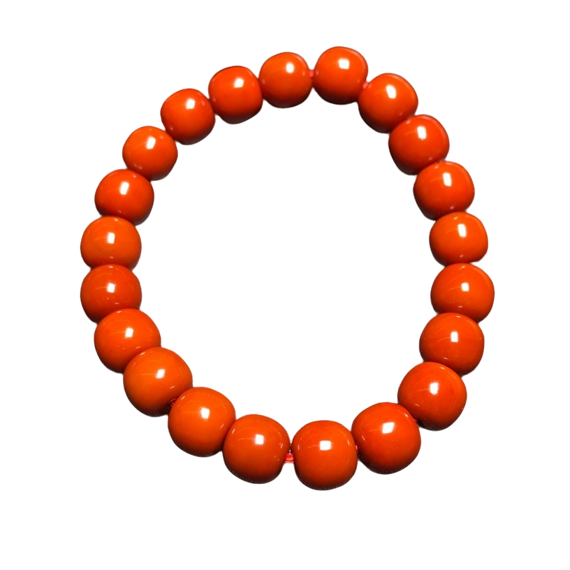 柿子色老型珠手串，干净满肉百搭全品！