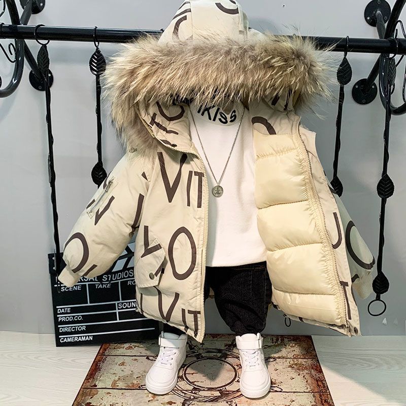 巴拉芭芭男童冬装棉服2024年新款儿童装洋气棉袄中长款加厚棉衣外