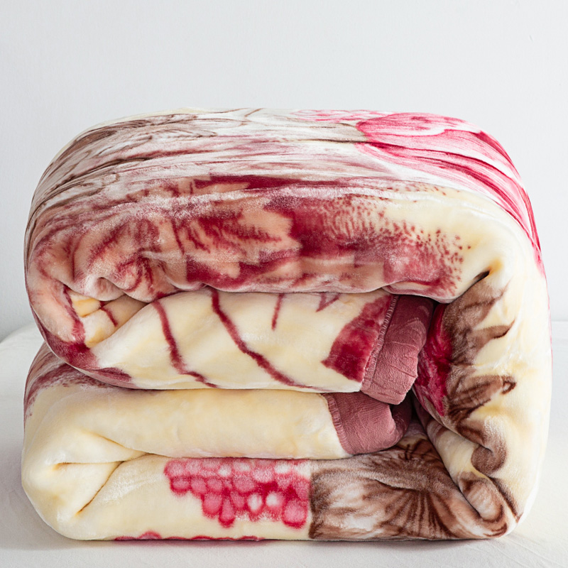 【约六斤】拉舍尔毛毯双层加厚冬季婚庆毯秋冬被子珊瑚绒毯学生毯子