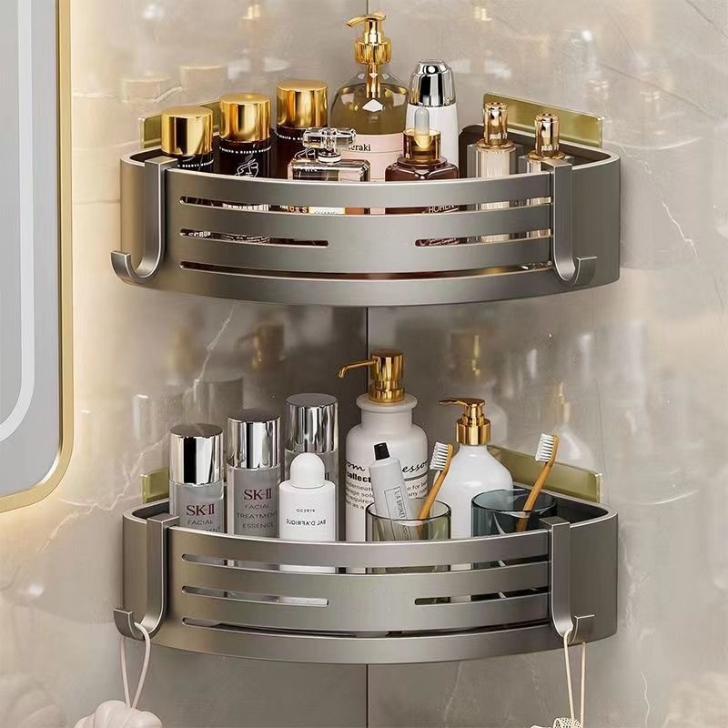 卫生间置物架免打孔浴室三角壁挂式厕所洗手间墙上洗漱台收纳架子