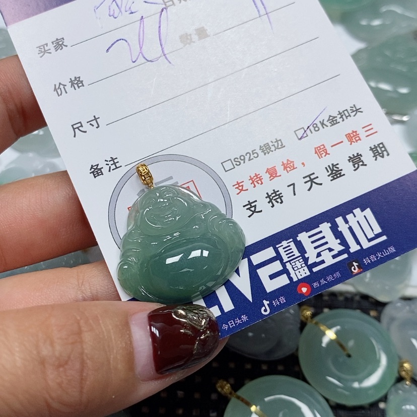 【闪购商品】翡翠吊坠(赠链)未镶嵌酸*子