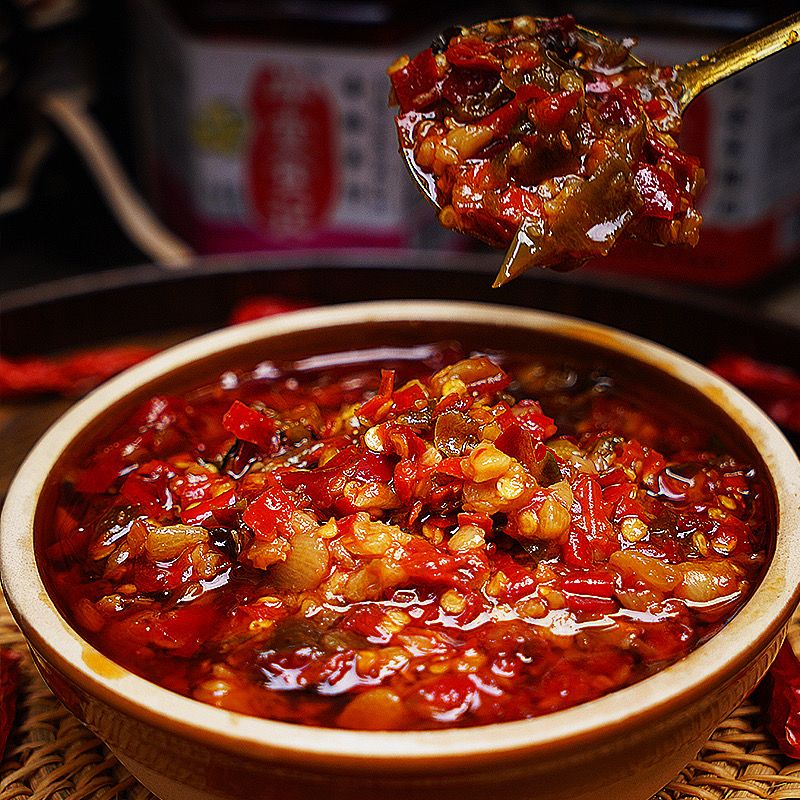 瓶装辣椒酱剁辣椒蒜蓉湖南家乡风味双椒蒜蓉酱即食香辣开胃下饭菜