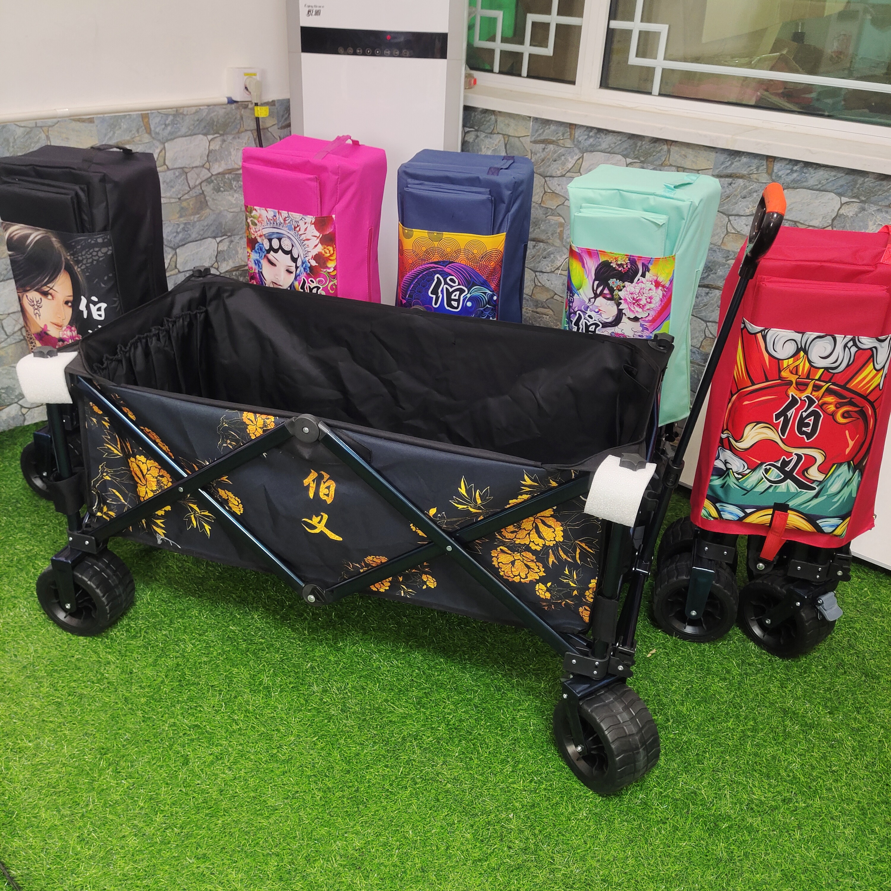 小拉车户外钓鱼拉车大轮战车渔具用品万向旋转轮伯义