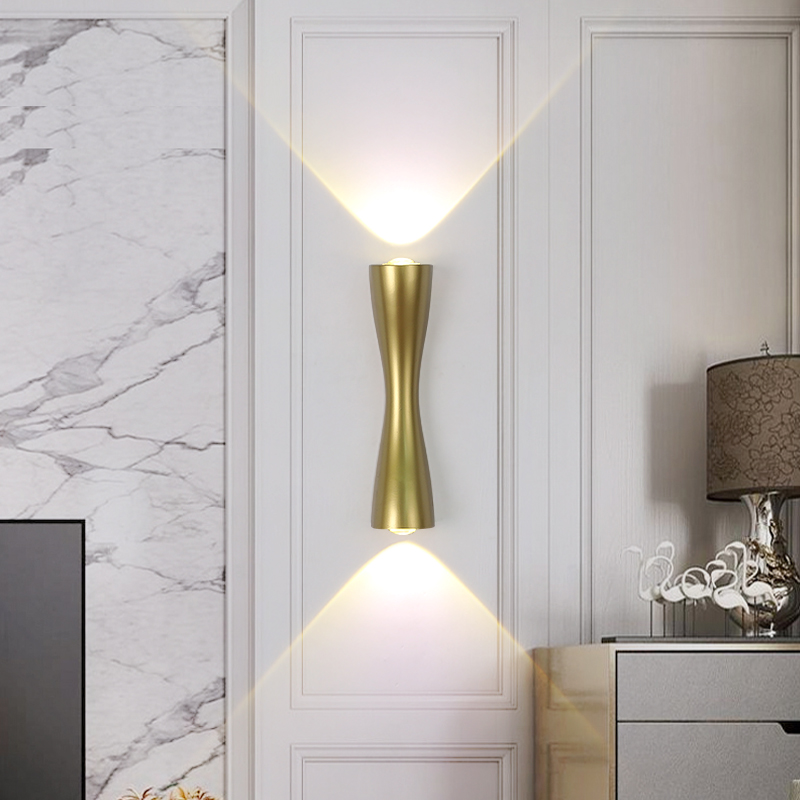 北欧创意客厅电视背景墙双头壁灯现代简约卧室床头过道小蛮腰壁灯