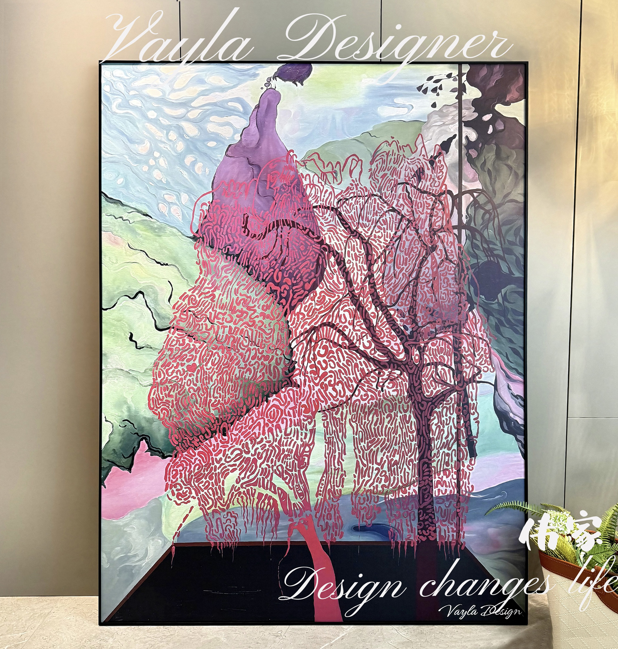 【设计师·Vayla专属定制】小众艺术抽象植物装饰画复古玄关法式挂画