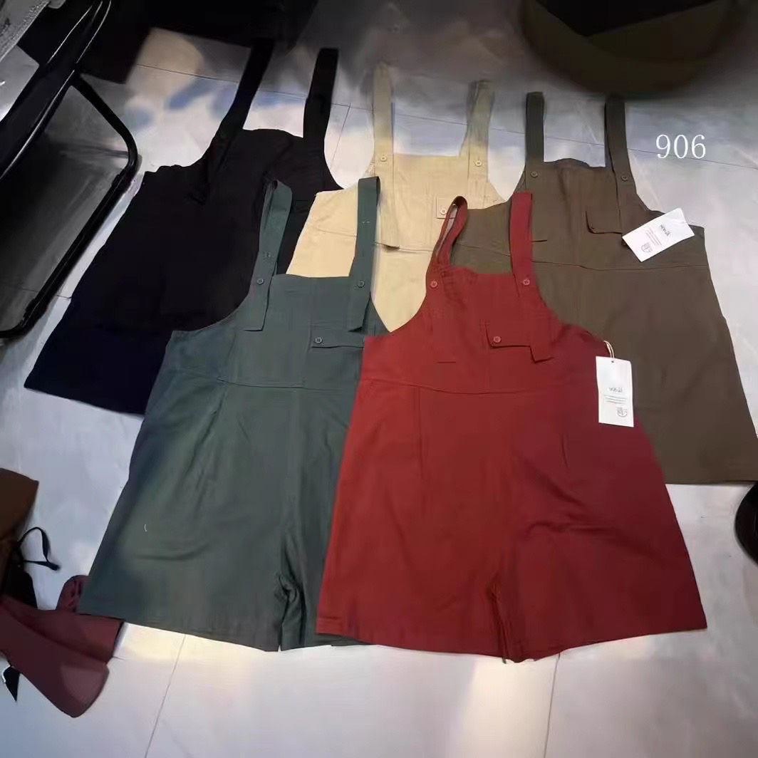 A001-A020春夏款百搭设计感重短袖T恤衬衣宽松网红重工连体裤