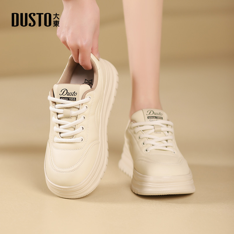大东爆款时尚休闲鞋2025秋季新款百搭板鞋平底系带潮流女鞋0307