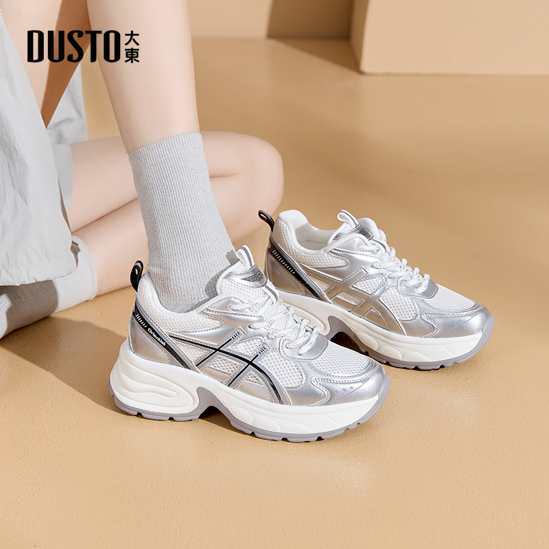 大东女鞋2025老爹鞋新款爆款时尚百搭厚底圆头休闲潮流女鞋子0312