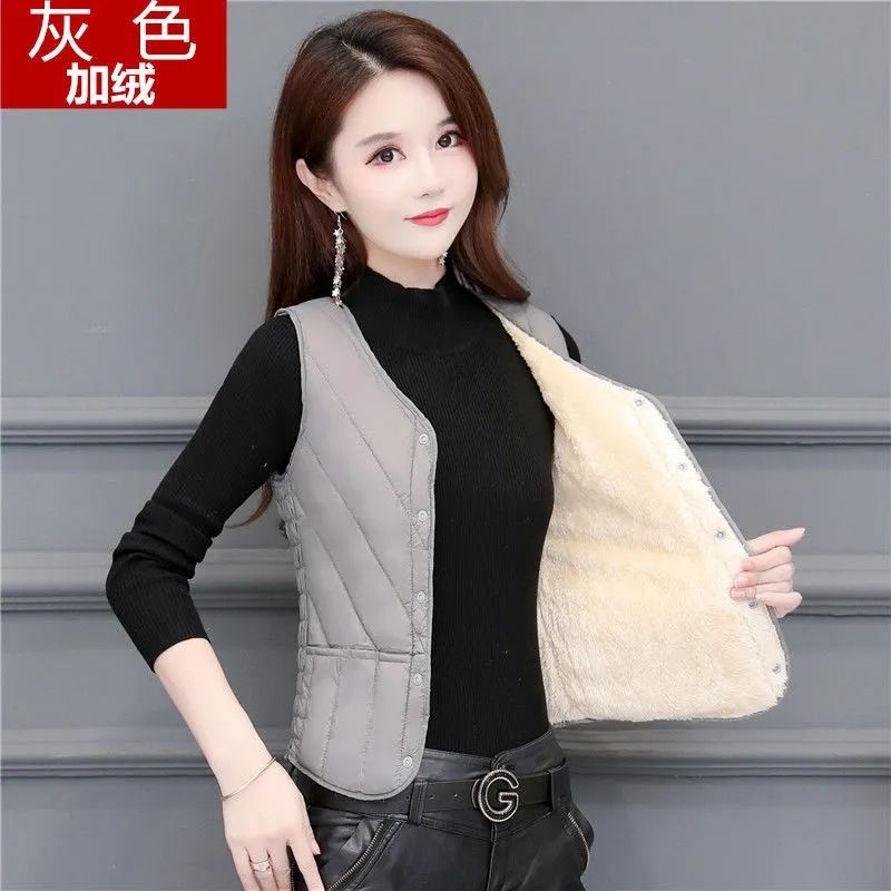 简型断码秋冬羽 绒服马甲女加绒2023轻薄修身短款内穿保暖内胆贴